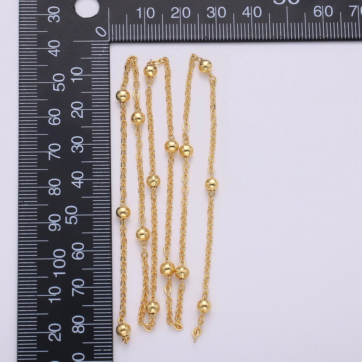 24K Gold Filled Satellite Chain - Gold Filled Beaded Chain - Satellite Chain by the Yard - BEAD Chain - Gold Rosary Chain | ROLL-139 - DLUXCA