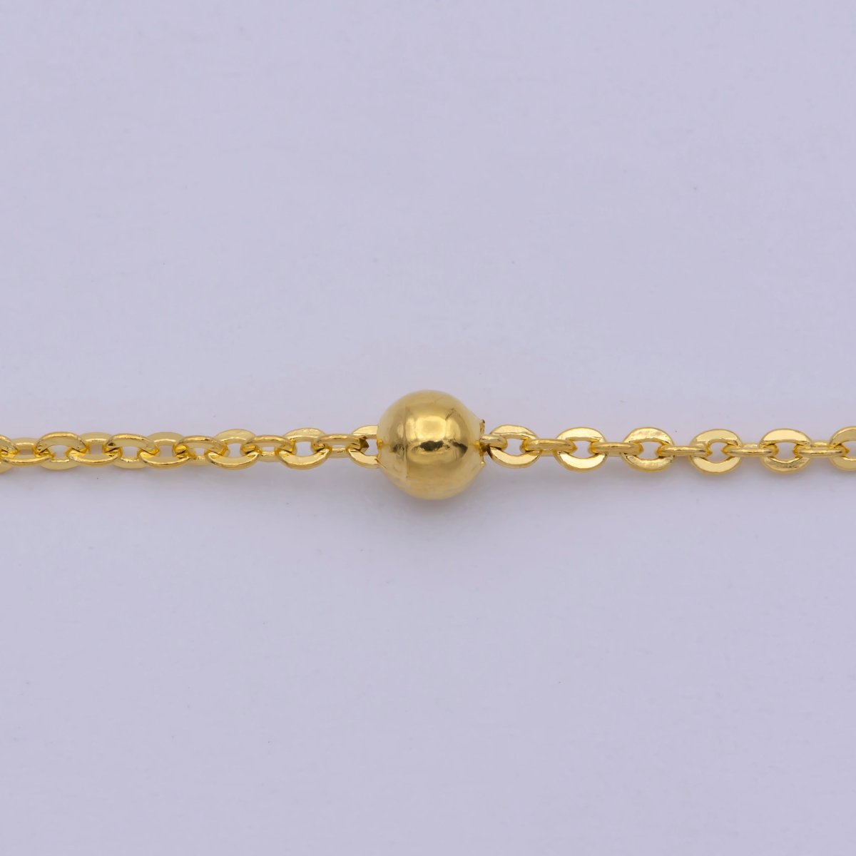 24K Gold Filled Satellite Chain Necklace, 17.5 Inch Cable Chain Necklace, Dainty 1.2mm Ball Necklace w/ M Clasp | WA-471 Clearance Pricing - DLUXCA