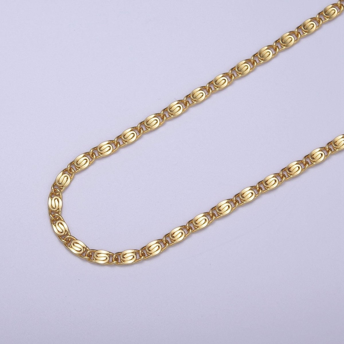 24K Gold Filled Scroll Chain, 3.5mm Width Unfinished Chain in Gold & Silver For Jewelry Making Wholesale Craft Supply | ROLL-682, ROLL-683 Clearance Pricing - DLUXCA