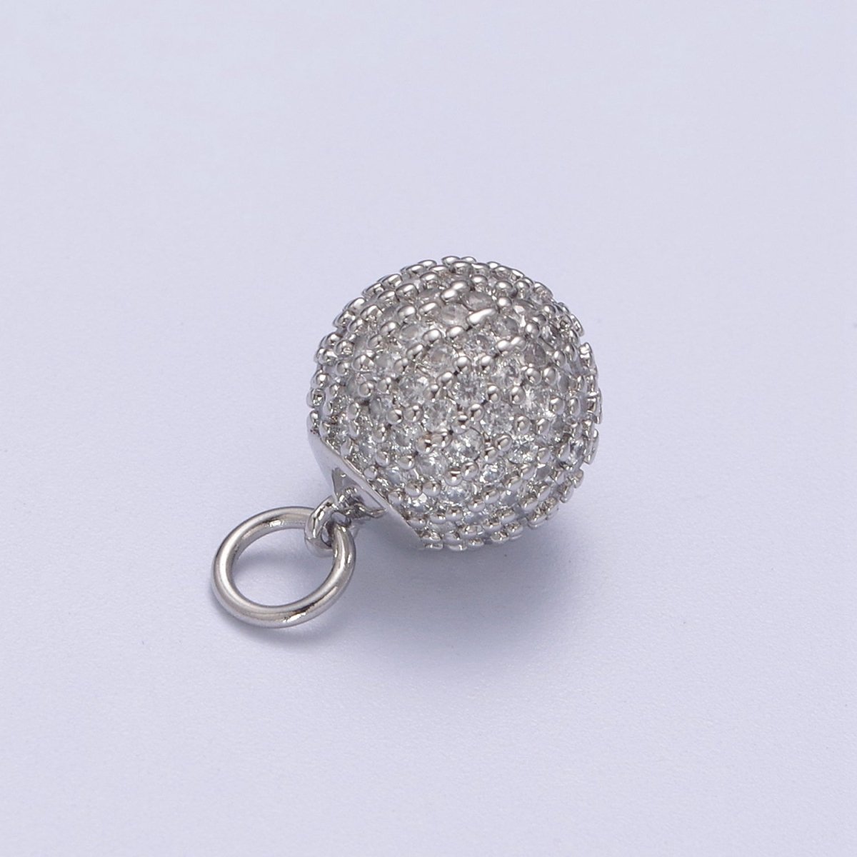 24K Gold Filled Shambala Bead Ball Green, Black, Blue, Fuchsia, Turquoise, Clear, Silver Micro Paved CZ Charm N-314 - N-320 - DLUXCA