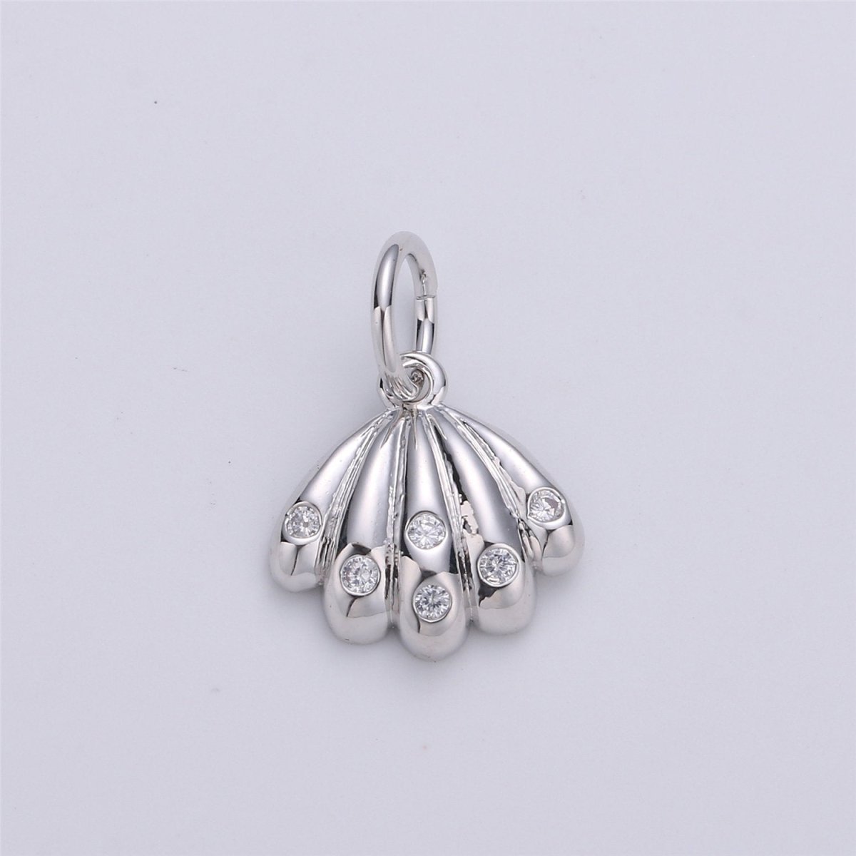 24k gold filled Shell Pendant Charm,Gold Filled Sea Shell Seashell, ocean sea life Charms, Silver Scallop Shell Charm for Bracelet Necklace D-007 D-008 - DLUXCA