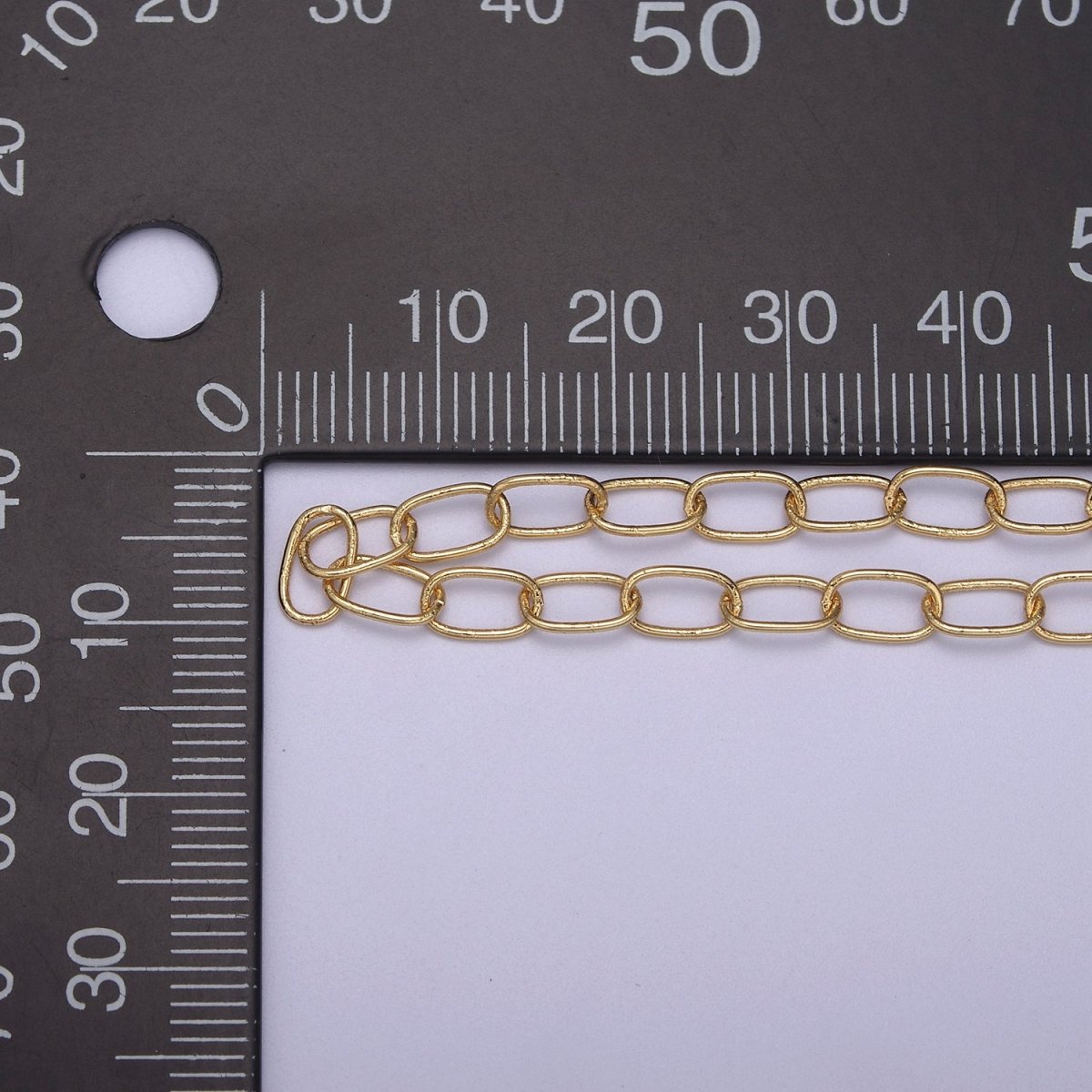 24K Gold Filled Silver Unfinished CABLE Chain, 4mm Width, Wholesale Chain For Jewelry Making | ROLL-617, ROLL-618 Clearance Pricing - DLUXCA