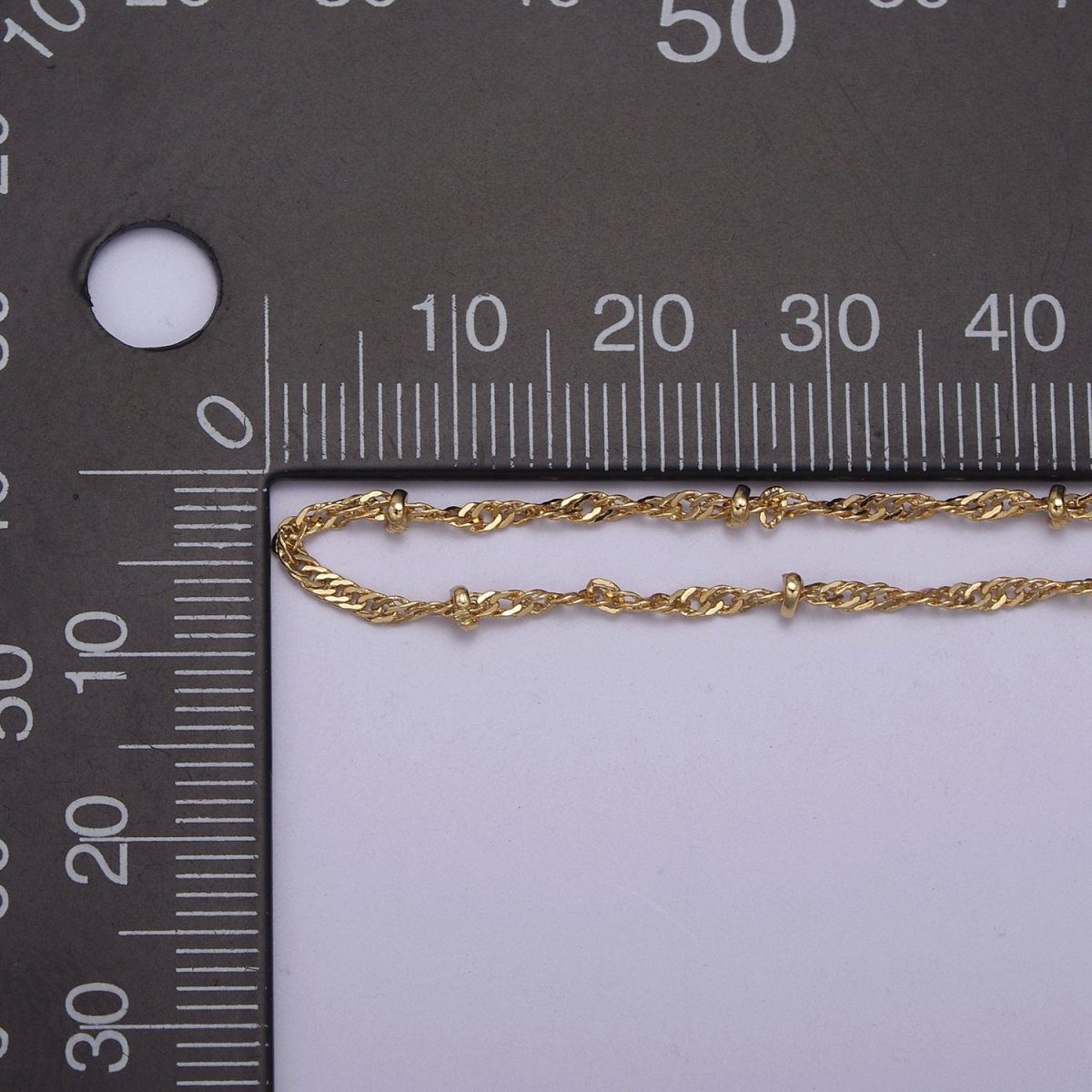 24K Gold Filled Singapore Satellite Bead Chain, 2.3mm Unfinished Chain by Yard For Jewelry Making Supply Component | ROLL-639, ROLL-640 Clearance Pricing - DLUXCA