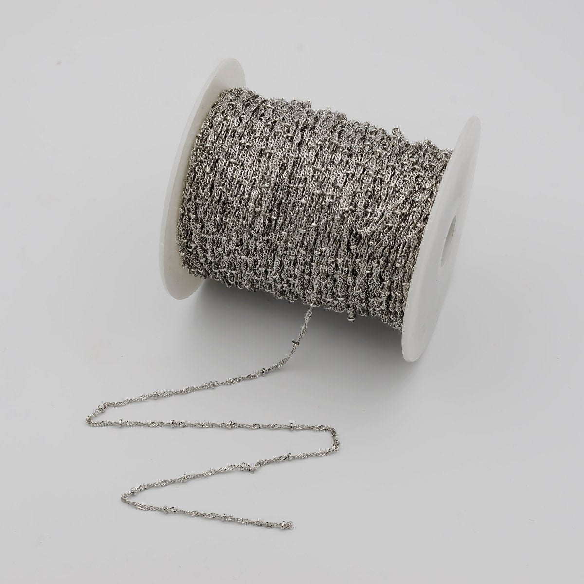 24K Gold Filled Singapore Satellite Bead Chain, 2.3mm Unfinished Chain by Yard For Jewelry Making Supply Component | ROLL-639, ROLL-640 Clearance Pricing - DLUXCA