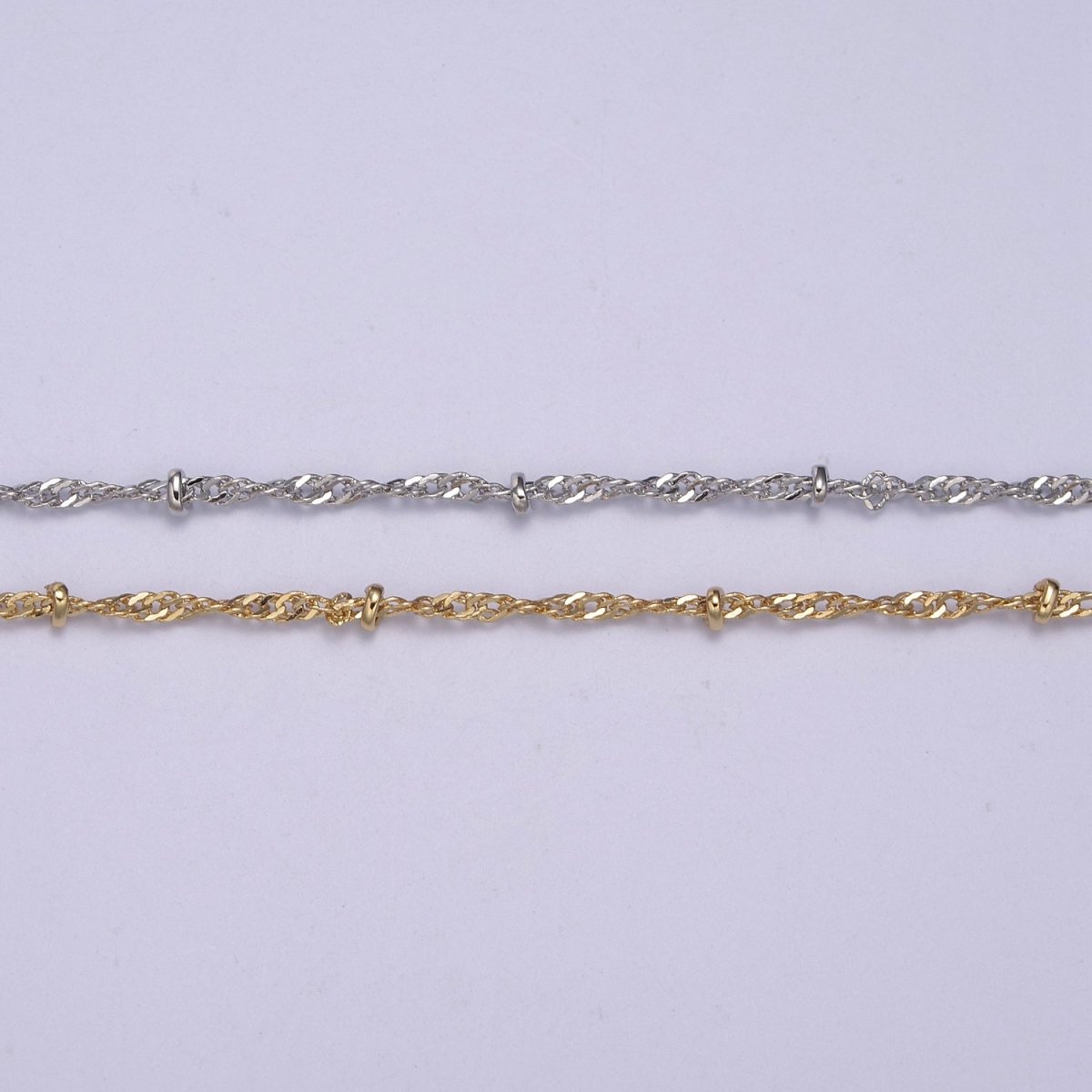 24K Gold Filled Singapore Satellite Bead Chain, 2.3mm Unfinished Chain by Yard For Jewelry Making Supply Component | ROLL-639, ROLL-640 Clearance Pricing - DLUXCA