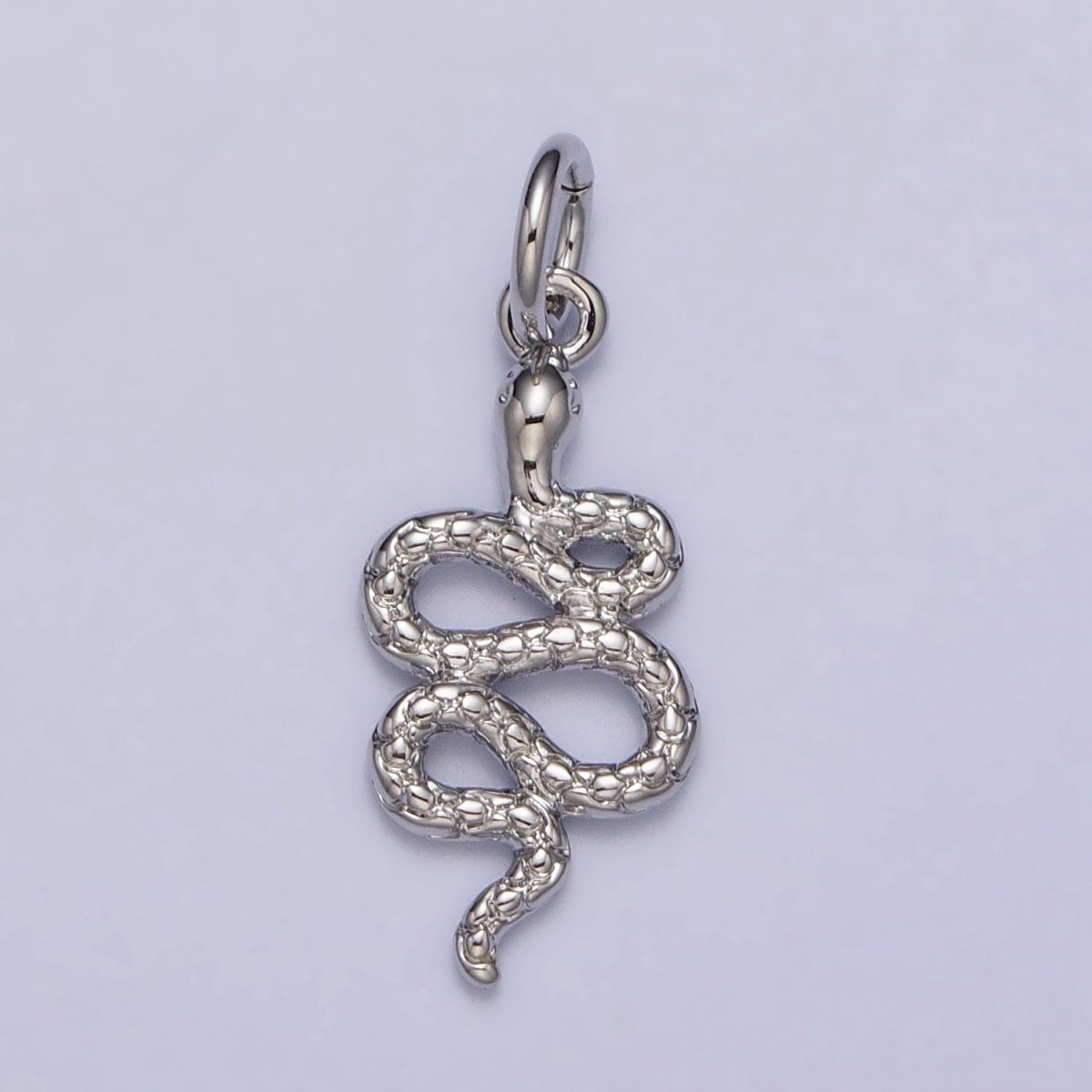 24K Gold Filled Slither Serpent Snake Scale Textured Charm in Gold & Silver | AC252 AC253 - DLUXCA