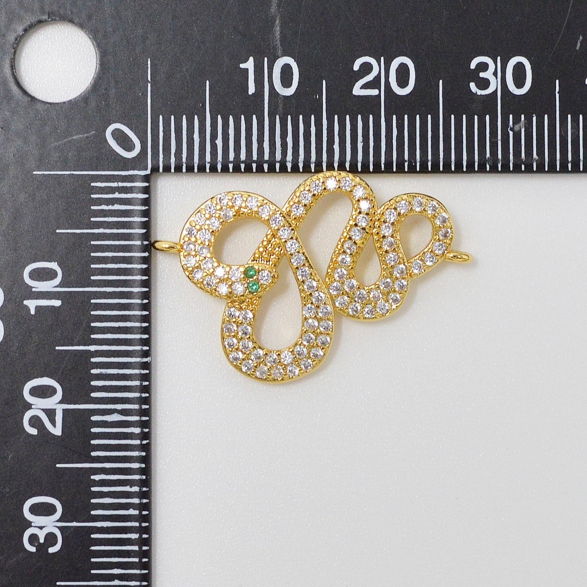 24k Gold Filled Snake Charm Connector CZ Snake Link Connectr Micro Pave Snake Link connector for Bracelet Necklace supply F-560 - DLUXCA