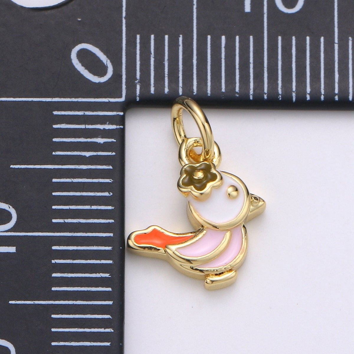 24K Gold Filled Soft Pink Chicken Charm D-932 - DLUXCA