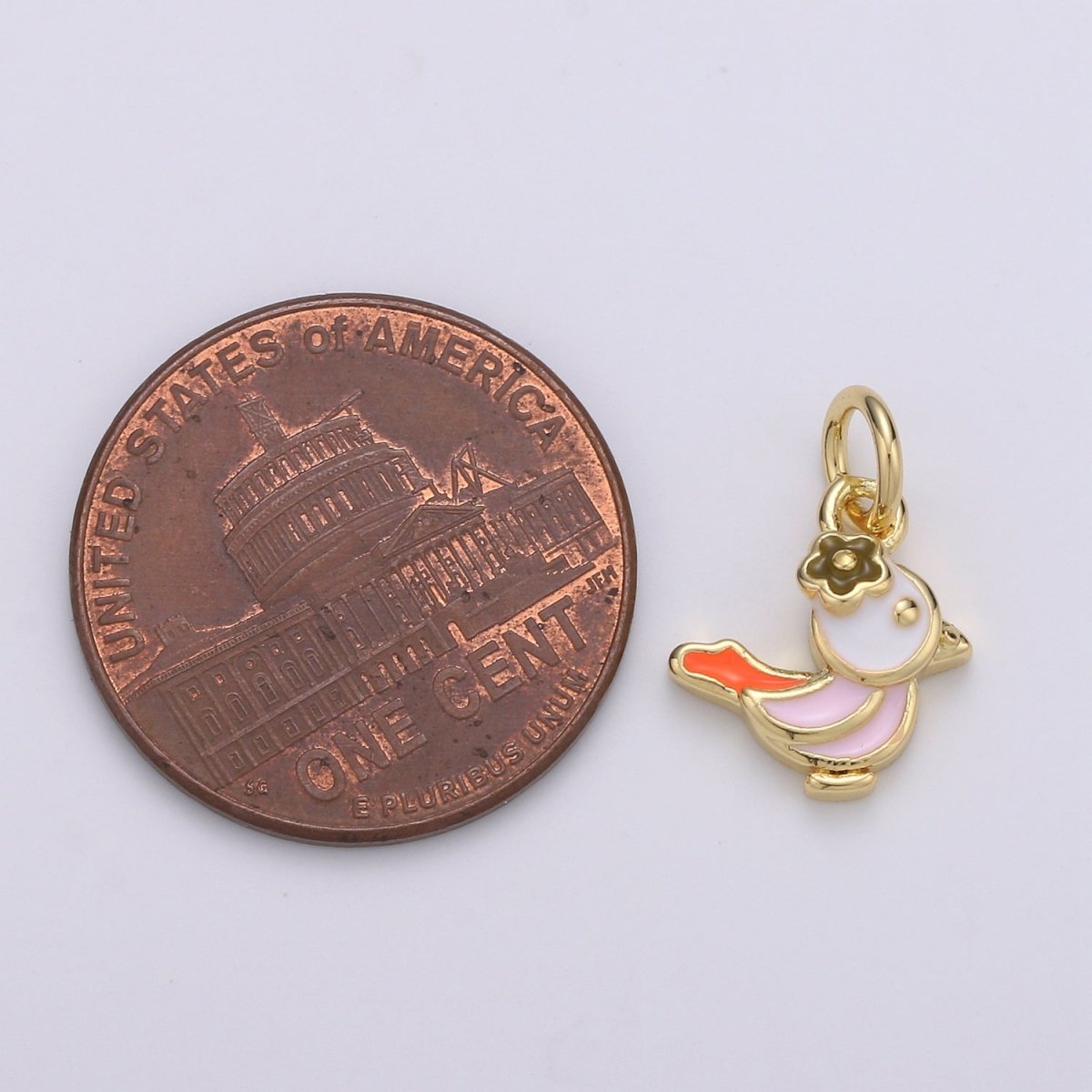 24K Gold Filled Soft Pink Chicken Charm D-932 - DLUXCA