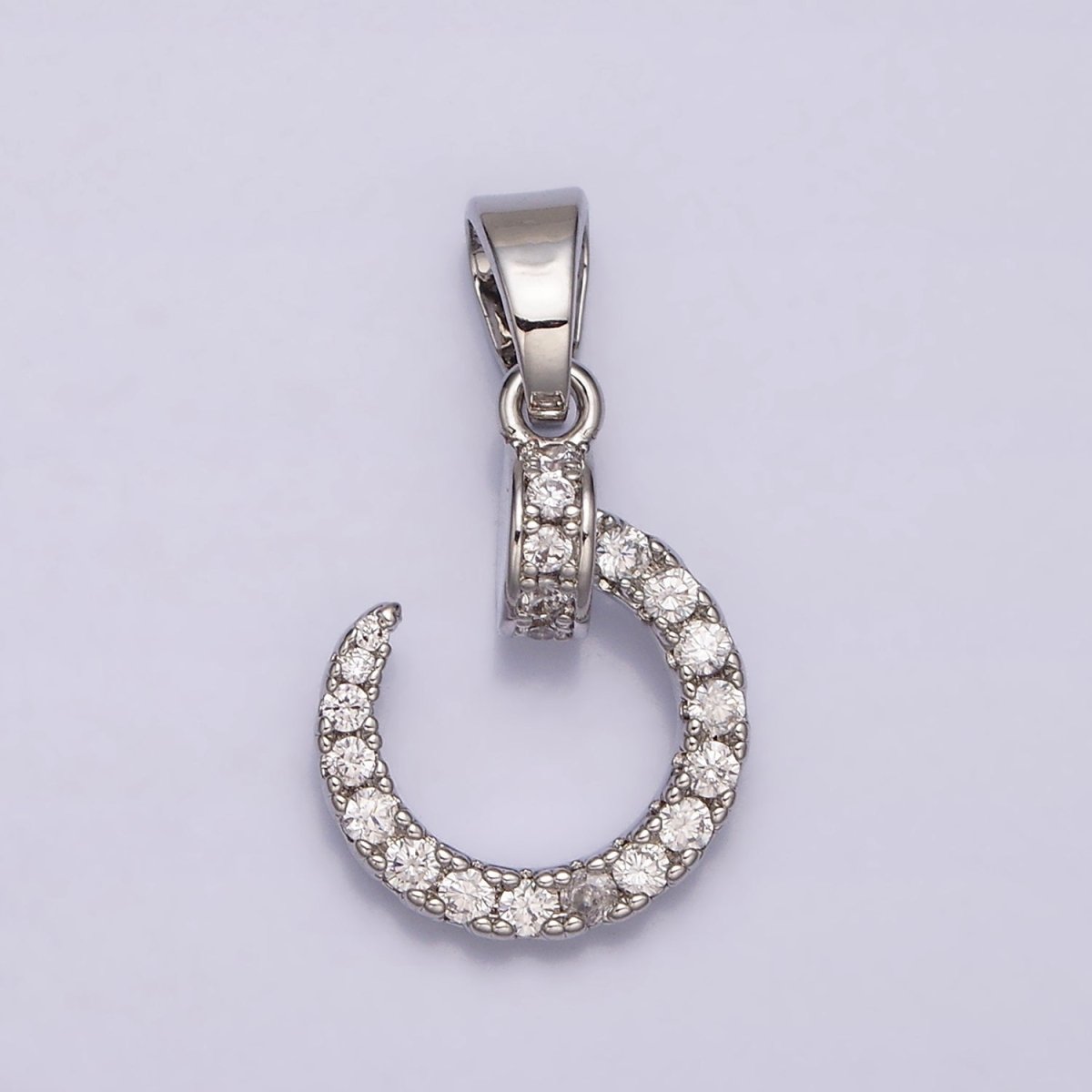 24K Gold Filled Spiral Needle Nail Micro Paved CZ Pendant in Gold & Silver | AA475 AA476 - DLUXCA