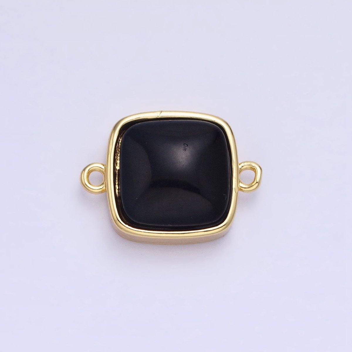 24K Gold Filled Square Labradorite, Blue Agate, Aventurine, Amethyst, Onyx, Rose Quartz, Moonstone, Tiger Eye Connector | AA937 - AA944 - DLUXCA