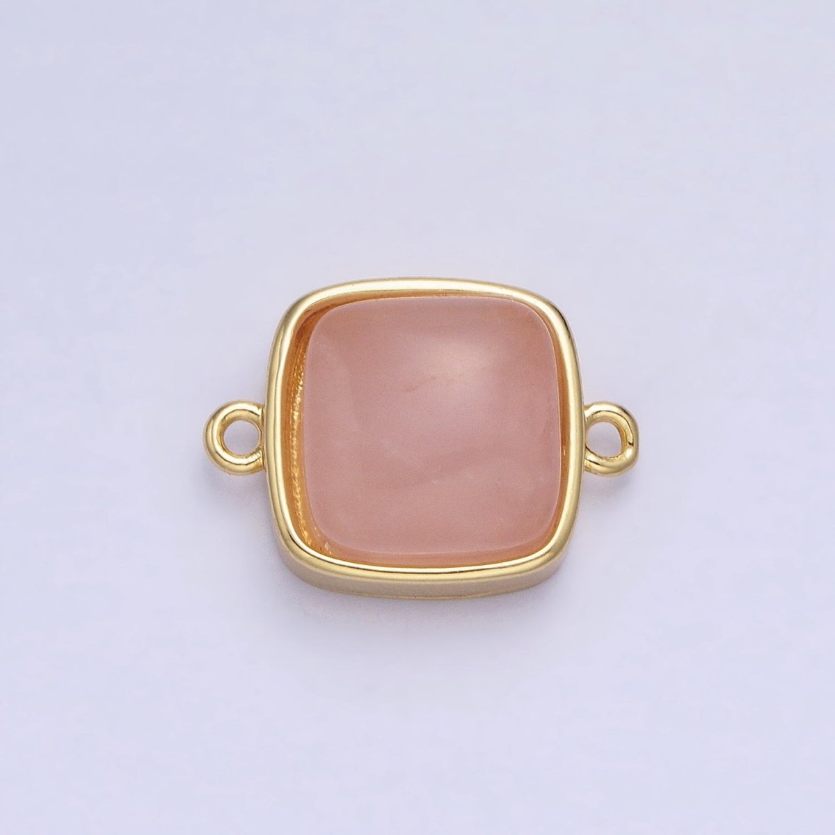 24K Gold Filled Square Labradorite, Blue Agate, Aventurine, Amethyst, Onyx, Rose Quartz, Moonstone, Tiger Eye Connector | AA937 - AA944 - DLUXCA