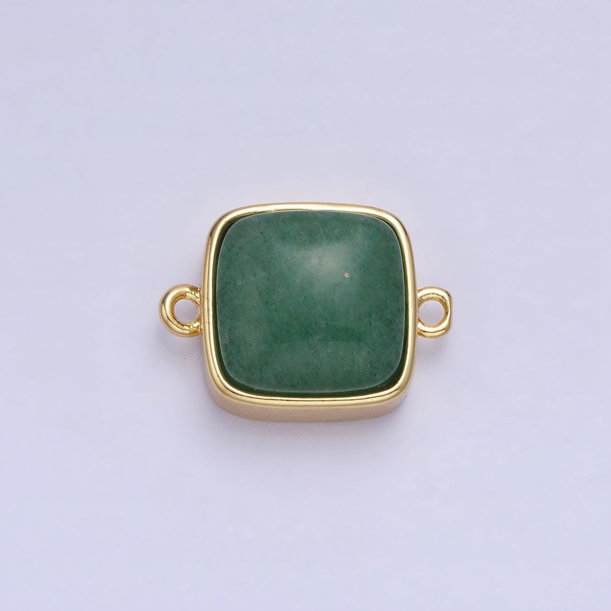 24K Gold Filled Square Labradorite, Blue Agate, Aventurine, Amethyst, Onyx, Rose Quartz, Moonstone, Tiger Eye Connector | AA937 - AA944 - DLUXCA