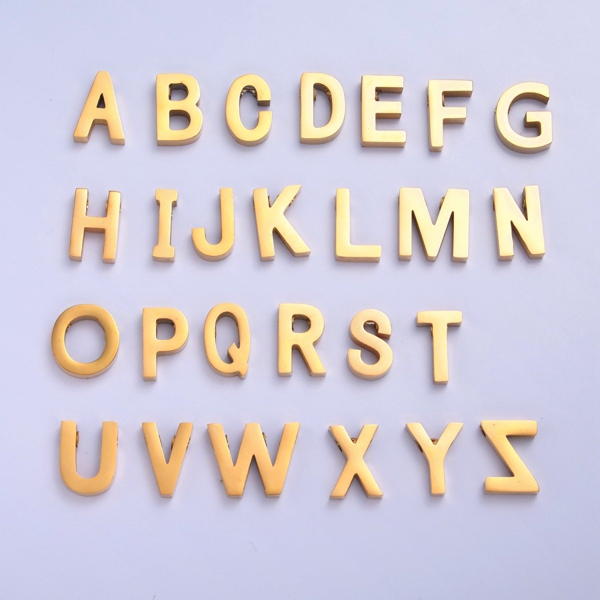24K Gold Filled Stainless Steel Initial Alphabet For DIY Necklace Making W-809~W-834 - DLUXCA