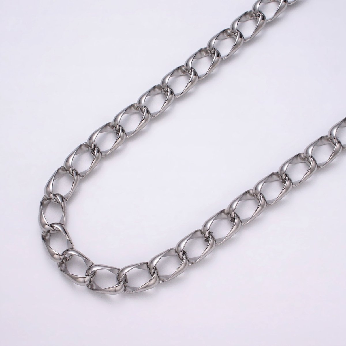 24k Gold Filled Statement Chunky Chain 10.7mm Cable Chain Link Unfinished Yard Chain in Gold & Silver | ROLL-1324 ROLL-1325 Clearance Pricing - DLUXCA