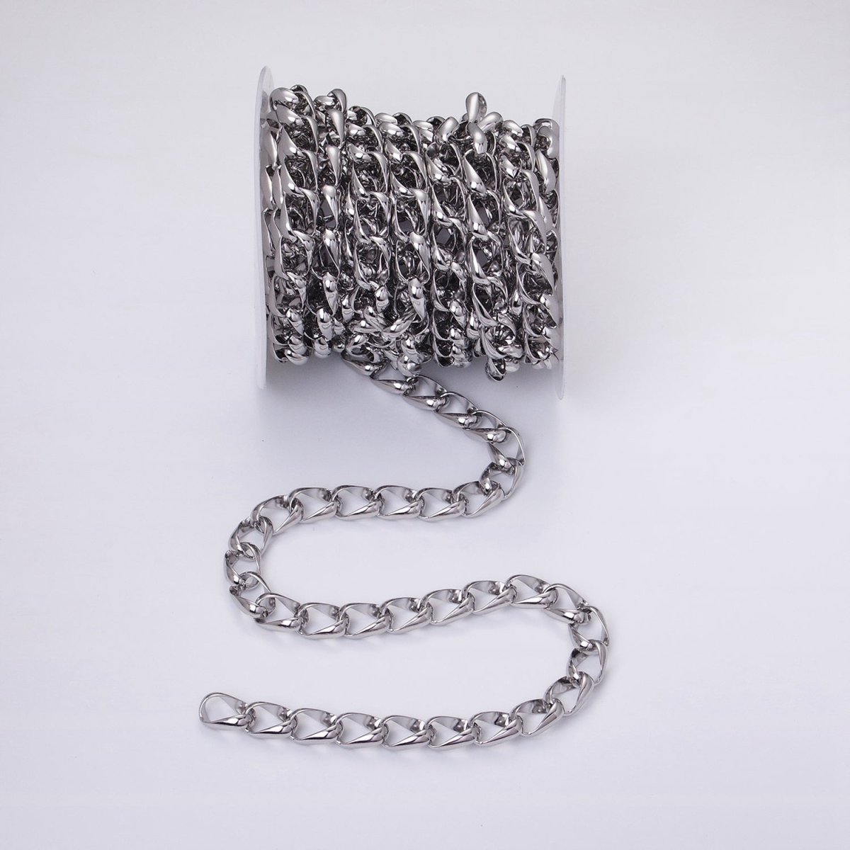 24k Gold Filled Statement Chunky Chain 10.7mm Cable Chain Link Unfinished Yard Chain in Gold & Silver | ROLL-1324 ROLL-1325 Clearance Pricing - DLUXCA