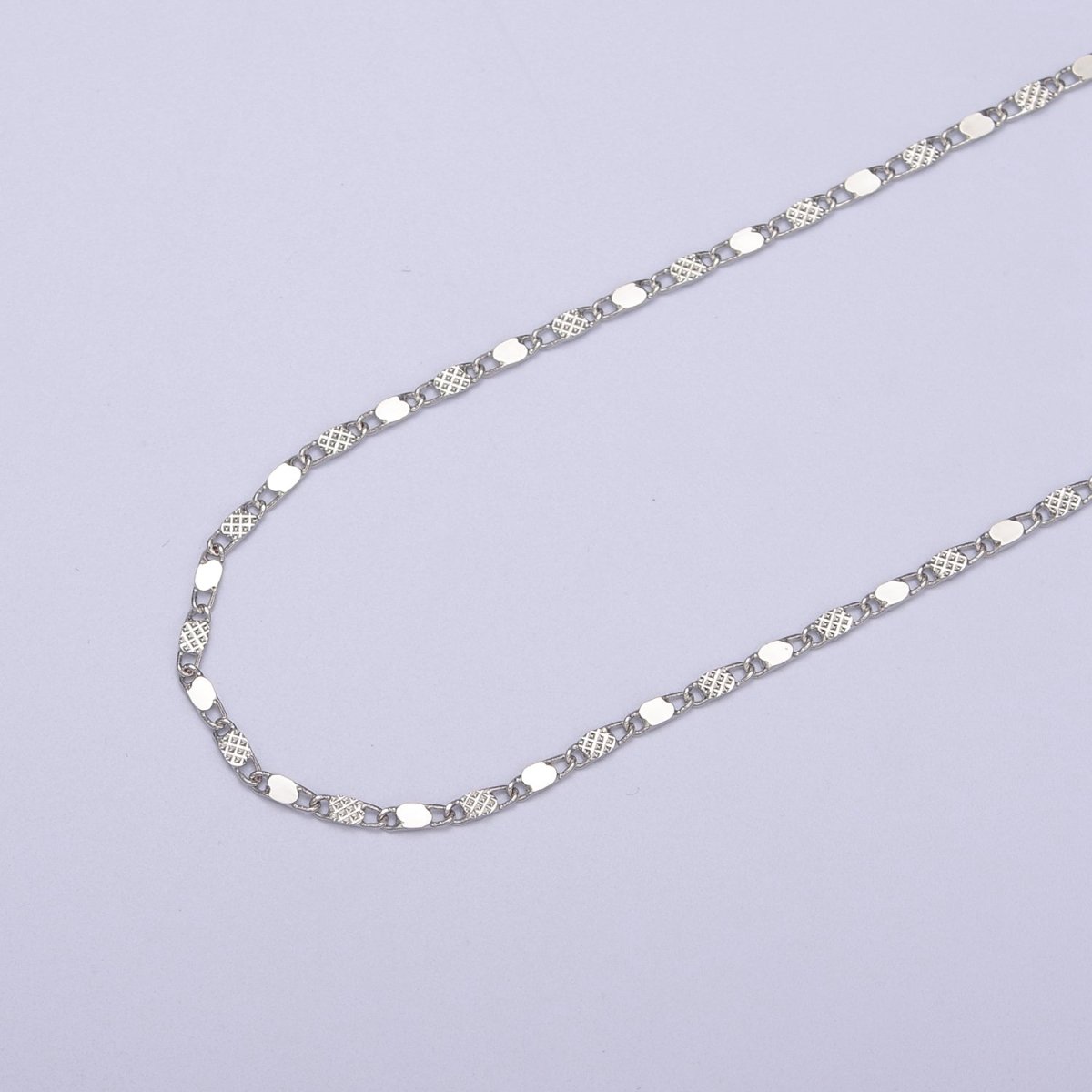 24K Gold Filled Sunburst Flat Bar Unique Chain by Yard, Dainty 1.7mm Wholesale Chain in Silver & Gold For Jewelry Making Supply Component| ROLL-638, ROLL-637 Clearance Pricing - DLUXCA