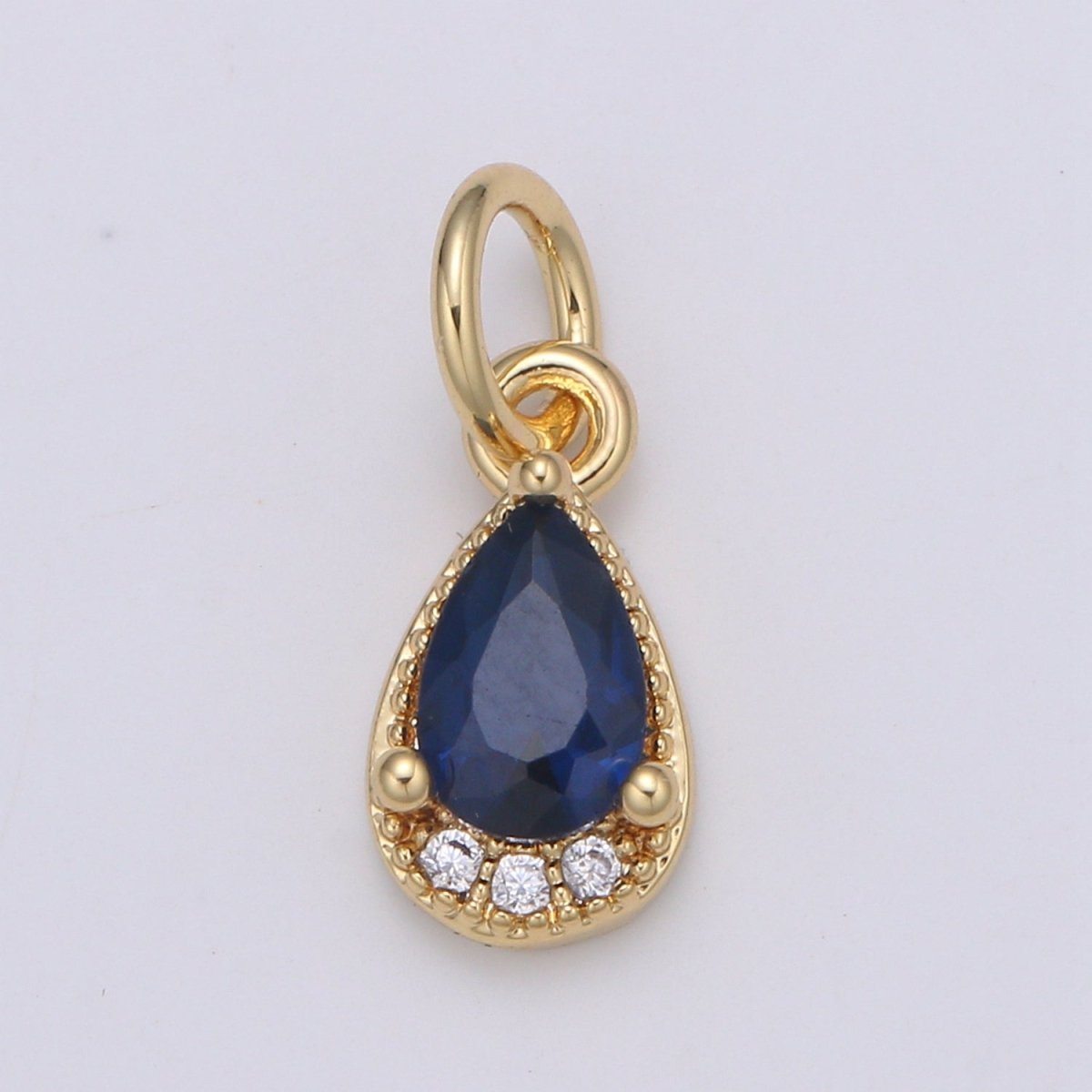 24K Gold Filled Tear Drop Crystal Charm E-079-E-081 - DLUXCA