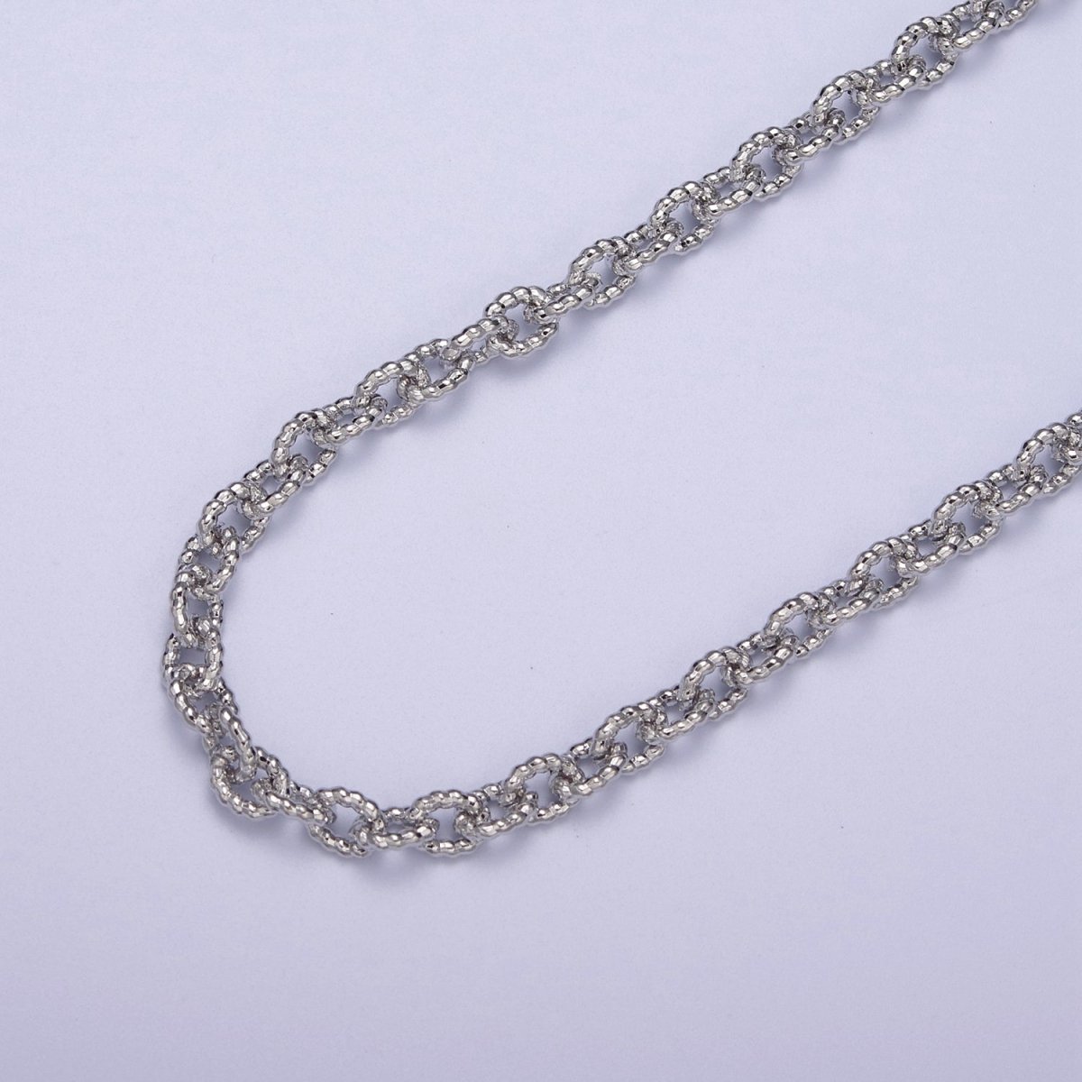 24K Gold Filled Textured Cable Chain, 6.5X5mm Unfinished Unique Chain in Gold & Silver For Jewelry Making | ROLL-668, ROLL-669 Clearance Pricing - DLUXCA