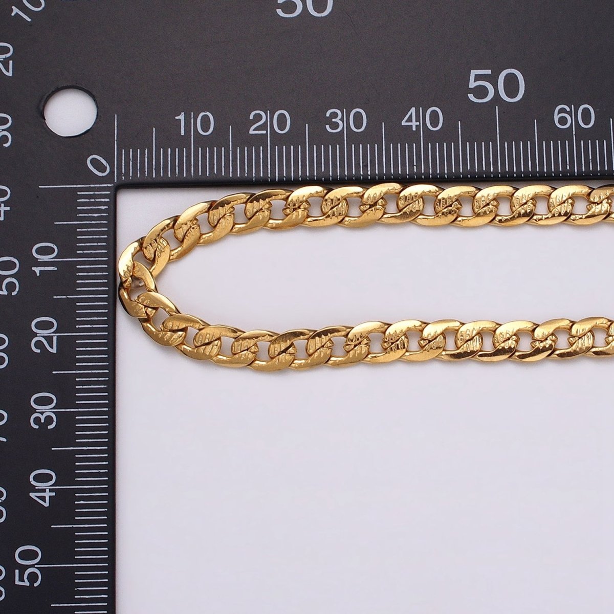 24k Gold Filled Textured Cuban Curb Chain 5.5mm Unfinished Unisex Curb Link Chain by Yard Wholesale Jewelry Making Supplies | ROLL-1311 ROLL-1312 Clearance Pricing - DLUXCA
