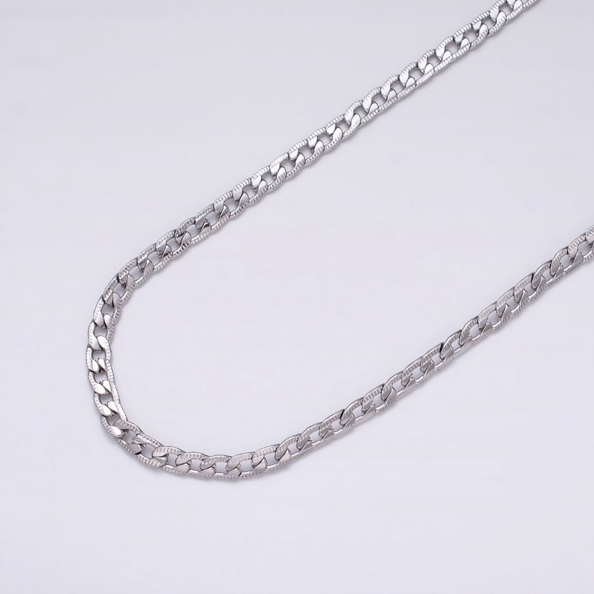 24K Gold Filled Textured Curb Chain in Gold or Silver Curb Link Unfinished Chain by Yard | ROLL-1291 ROLL-1292 Clearance Pricing - DLUXCA