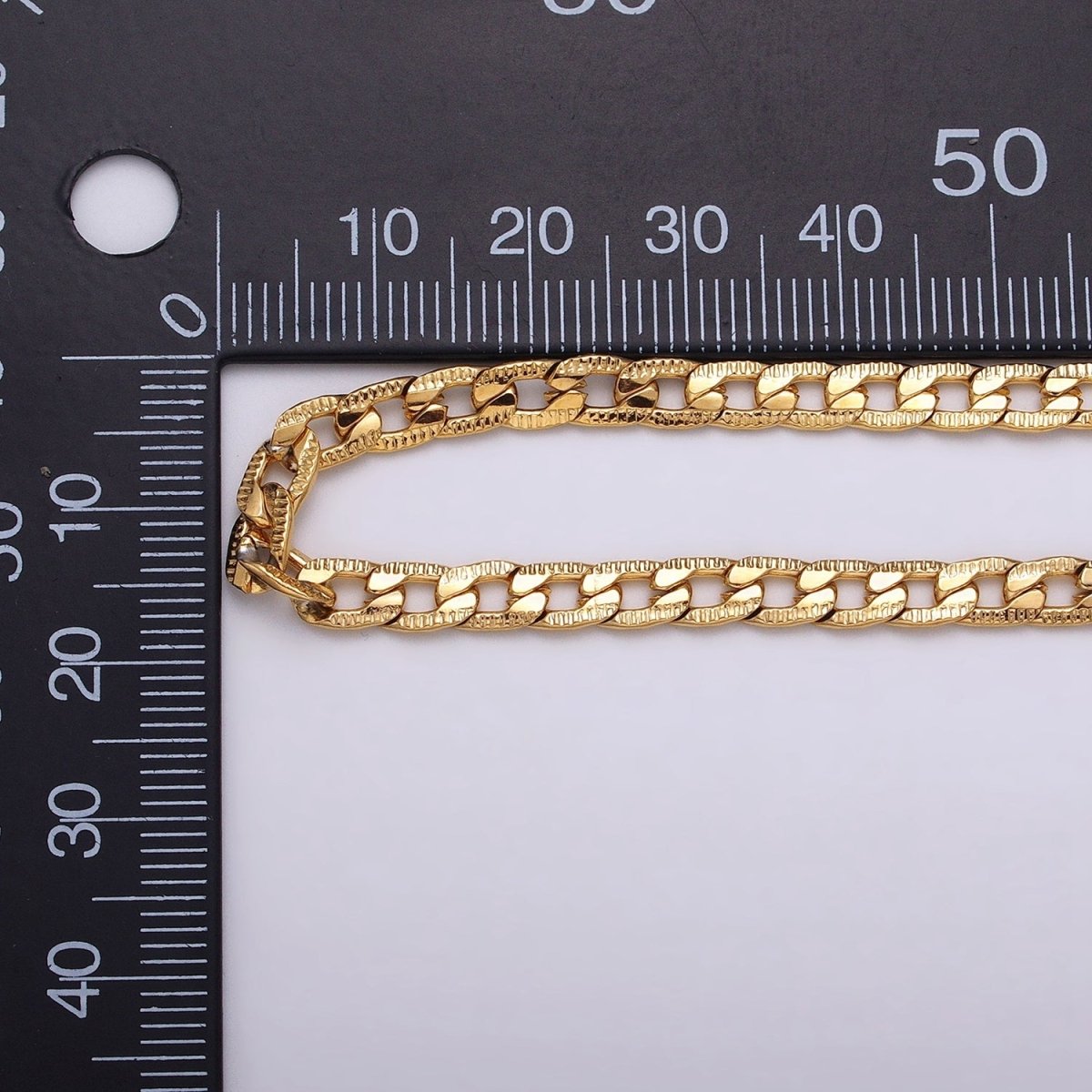 24K Gold Filled Textured Curb Chain in Gold or Silver Curb Link Unfinished Chain by Yard | ROLL-1291 ROLL-1292 Clearance Pricing - DLUXCA
