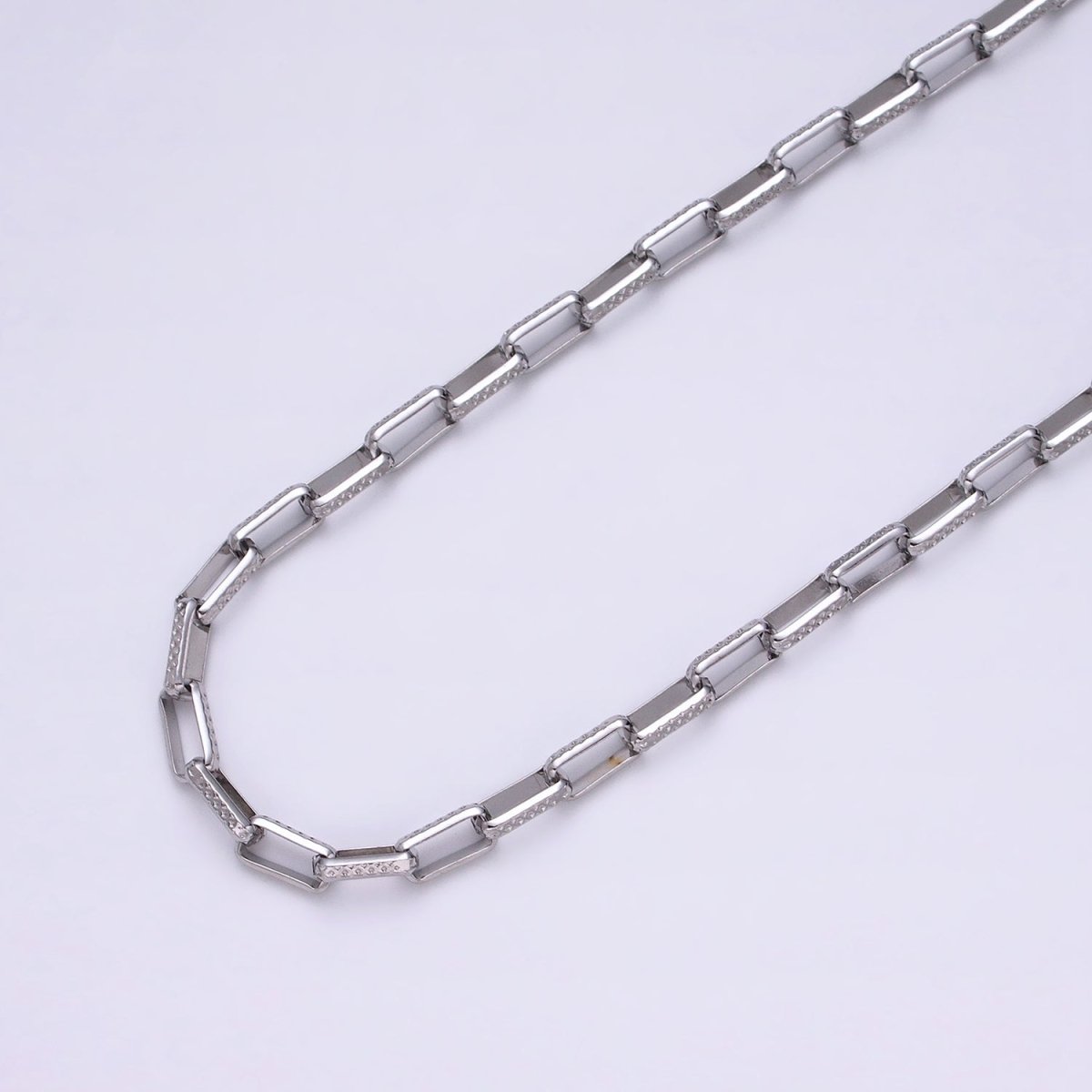 24K Gold Filled Textured Elongated PaperClip Chain Box Cable Chain by yard Wholesale Chain for Jewelry making | ROLL-1275 ROLL-1276 Clearance Pricing - DLUXCA