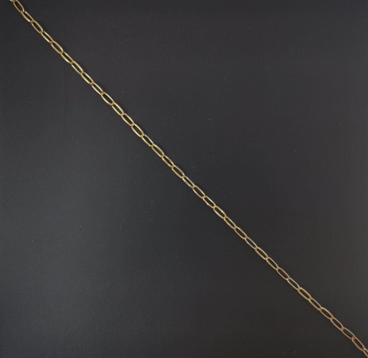 24K Gold Filled Thin PAPER CLIP Elongated Layer Necklace Oval Link Chain Delicate Chain, Unfinished Chain by Yard For Necklace Bracelet Component | ROLL-039 OverStock Clearance Pricing - DLUXCA