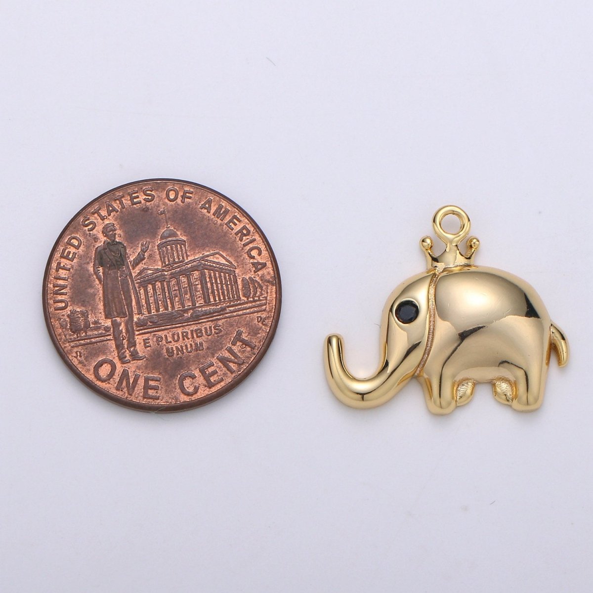 24K Gold Filled Tiny Mini Elephant Charm Baby Elephant Pendant for Bracelet Necklace Earring Supply D-787 - DLUXCA