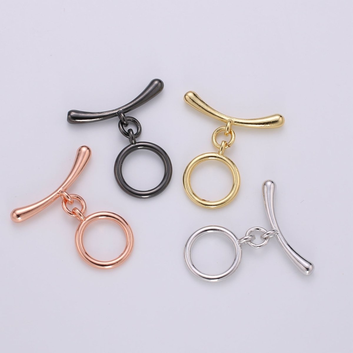 24K Gold Filled Toggle Clasp Smooth Circle OT Clasp For Jewelry Making Bracelet Necklace Diy Accessories Wholesale Supply Finding L-104~L-107 L-142 - DLUXCA