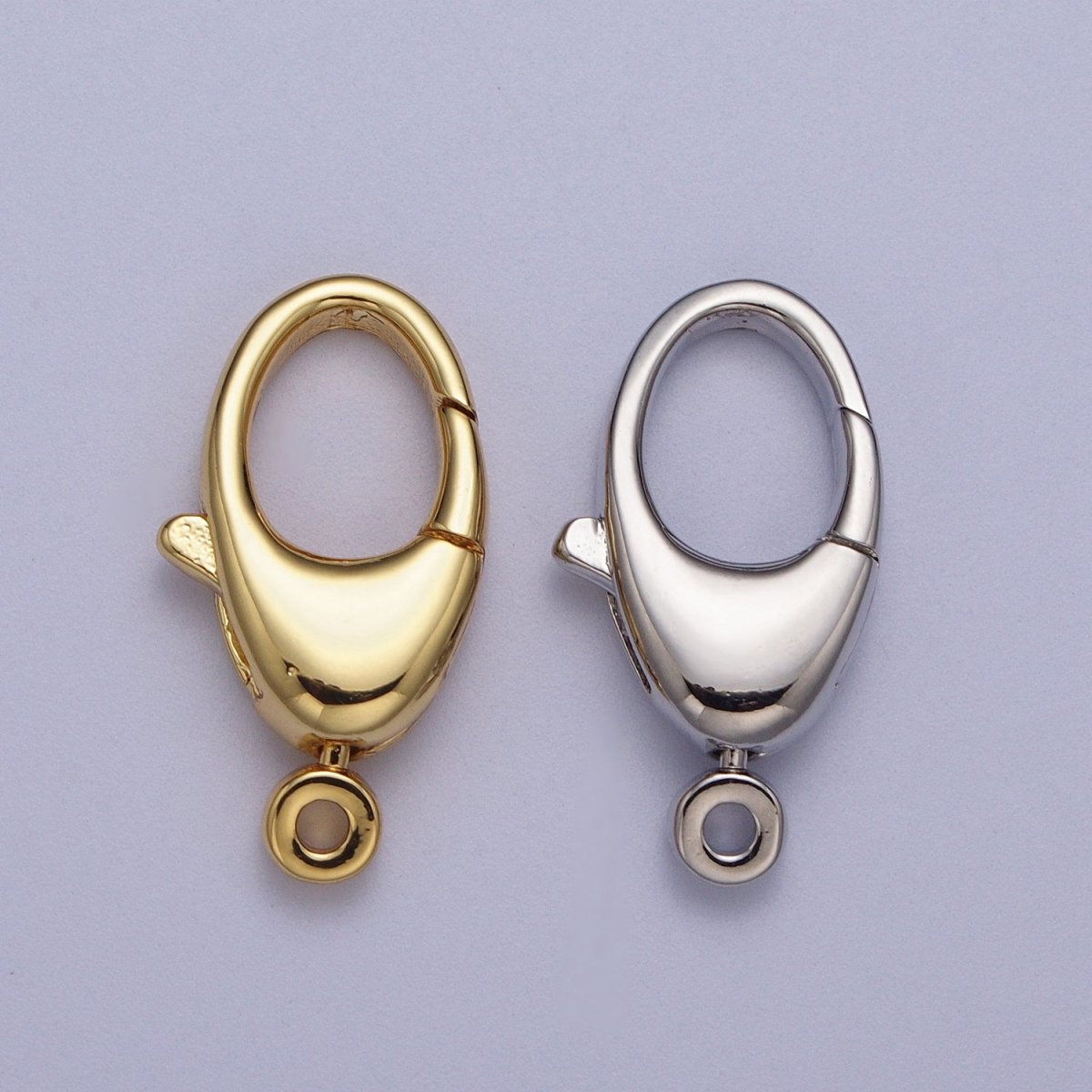 24K Gold Filled Trigger Lobster Clasps Big Oval End Clasp Z-196 Z-197 - DLUXCA