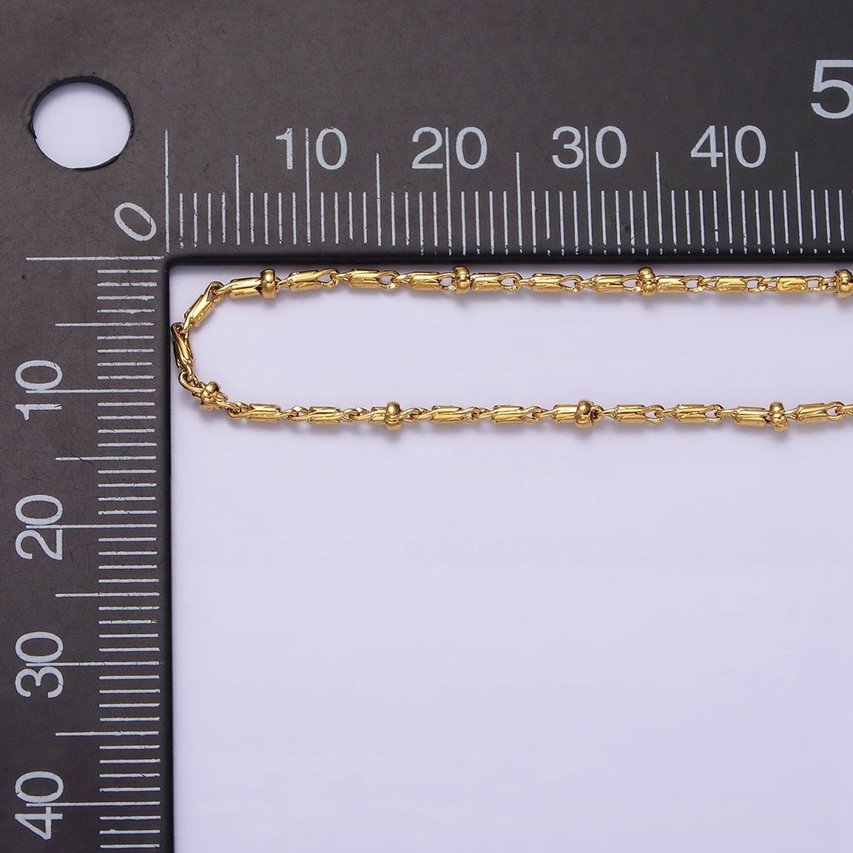 24K Gold Filled Tube Chain With Gold Beads For Wholesale Necklace Dainty Satellite Chain Jewelry Making Supplies | WA-1857 WA-1858 Clearance Pricing - DLUXCA