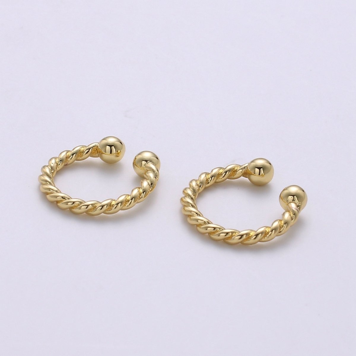 24K Gold Filled Twist Earcuffs AI-084 - DLUXCA