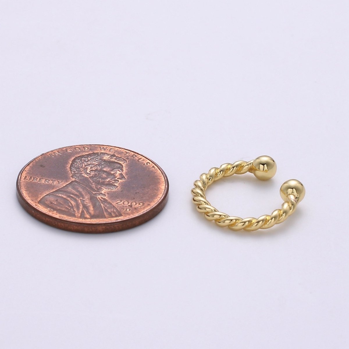 24K Gold Filled Twist Earcuffs AI-084 - DLUXCA