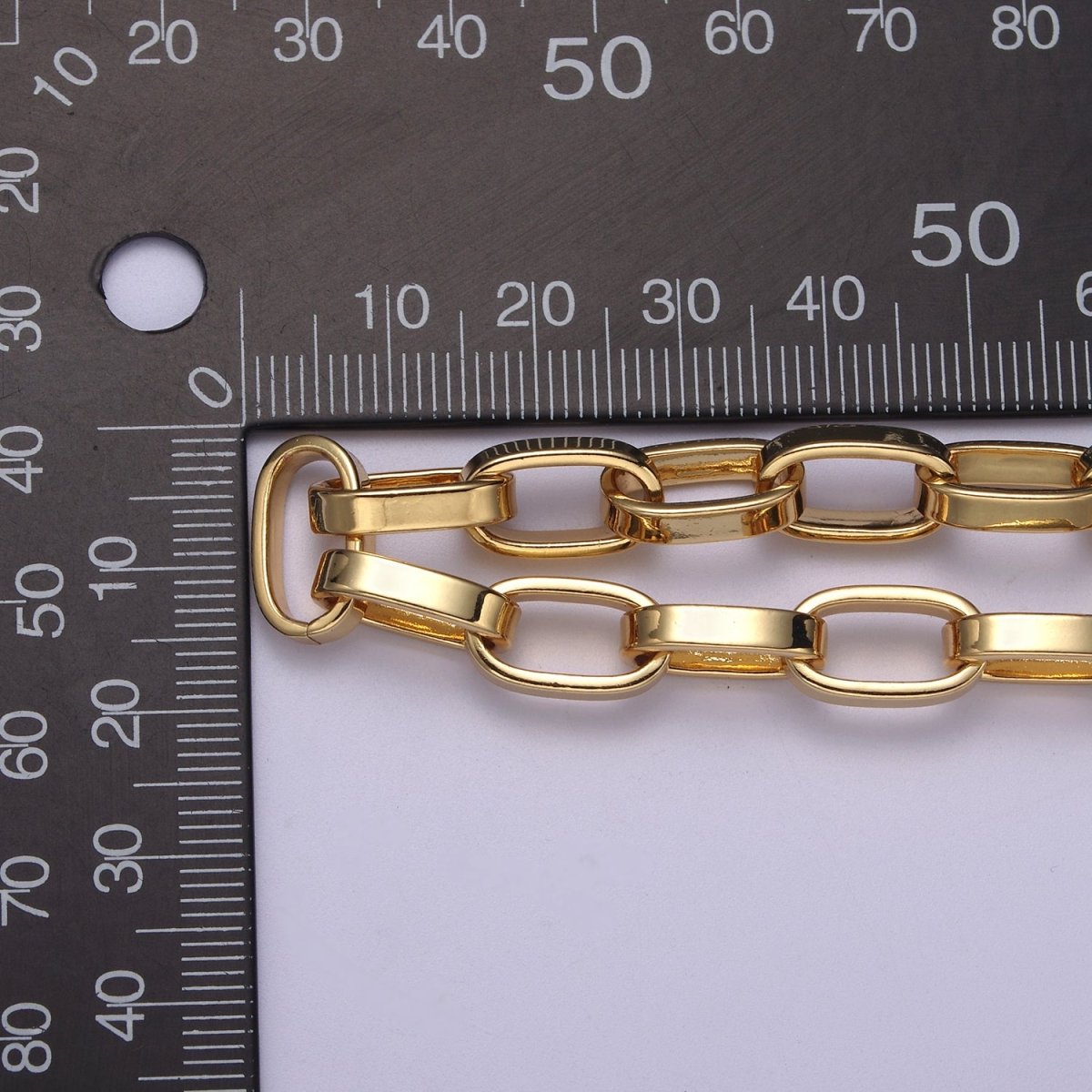 24K Gold Filled Unfinished Cable Chain, 14X8mm Wholesale Cable Chain For Jewelry Craft Making | ROLL-627 Clearance Pricing - DLUXCA