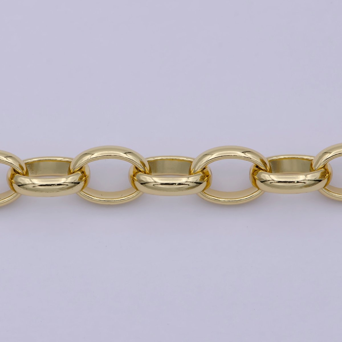 24K Gold Filled Unfinished Chunky Oval Cable Chain 12X9mm Cable Chain For Jewelry Making, Round Oval Cable by Yard | ROLL-644 Clearance Pricing - DLUXCA