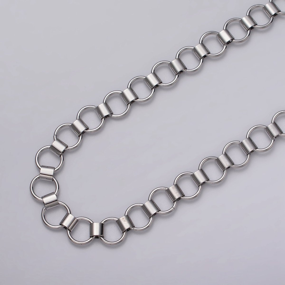 24k Gold Filled Unique Rolo 9mm Unfinished Chain by Yard in Gold & Silver | ROLL-1133, ROLL-1134 Clearance Pricing - DLUXCA