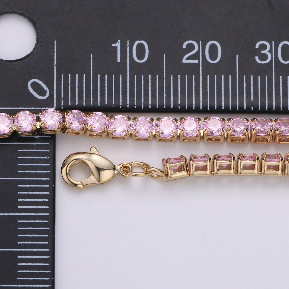 24K Gold Filled Zirconia CZ Tennis Choker, 14.6 Inches with 2 inch Extender, 3mm In Width | CN-927, CN-928 Clearance Pricing - DLUXCA