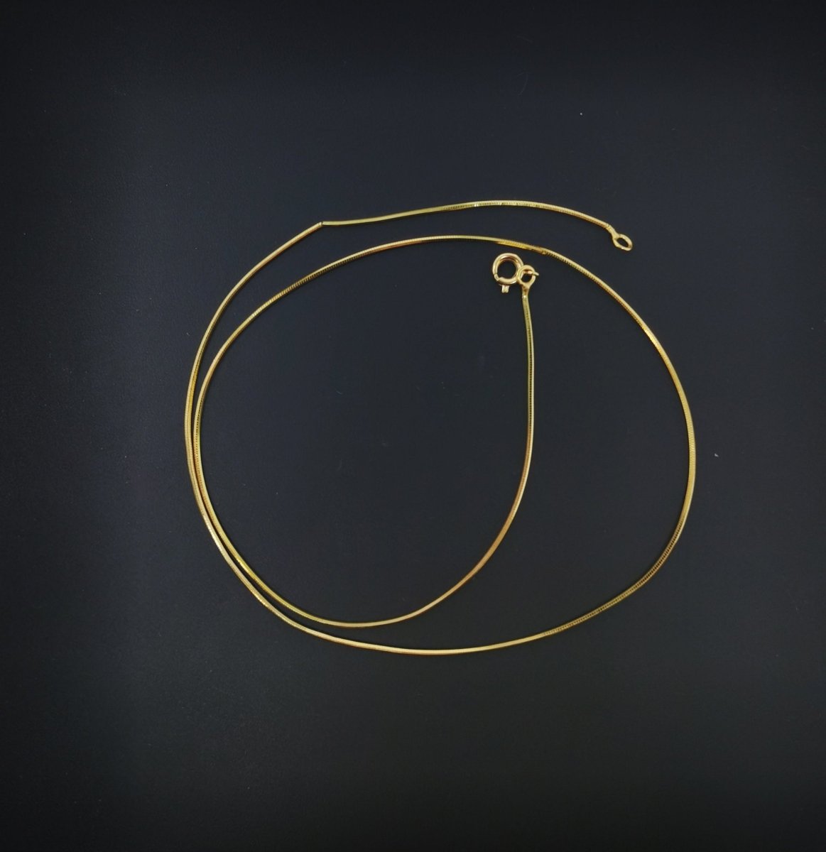 24K Gold Plated Cocoon Necklace, Dainty 0.8mm Cocoon Chain, 18 Inches Cocoon Necklace w/ Spring Ring | CN-569 - DLUXCA