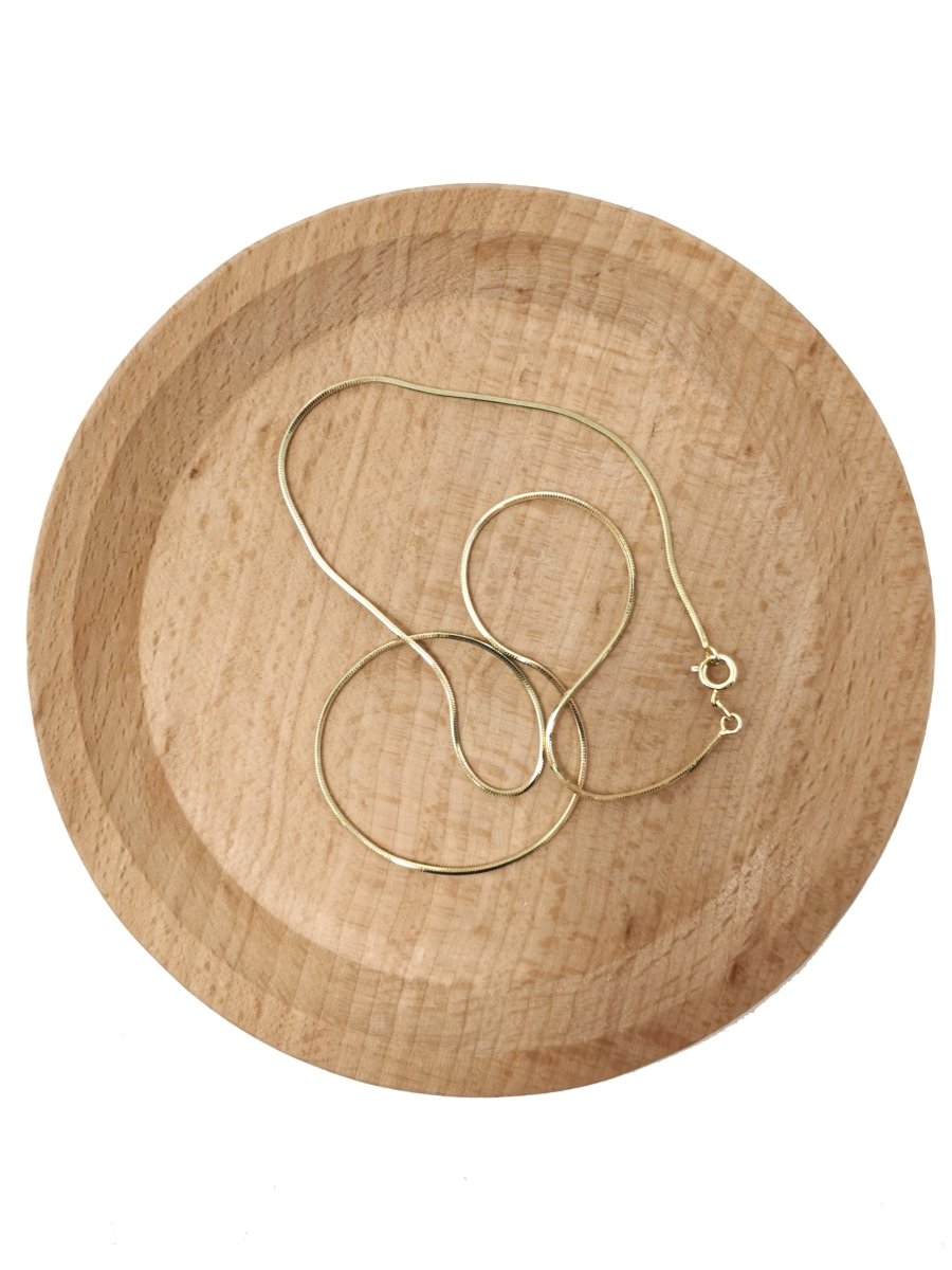 24K Gold Plated Cocoon Necklace, Dainty 0.8mm Cocoon Chain with Spring Ring | CN-561 - DLUXCA