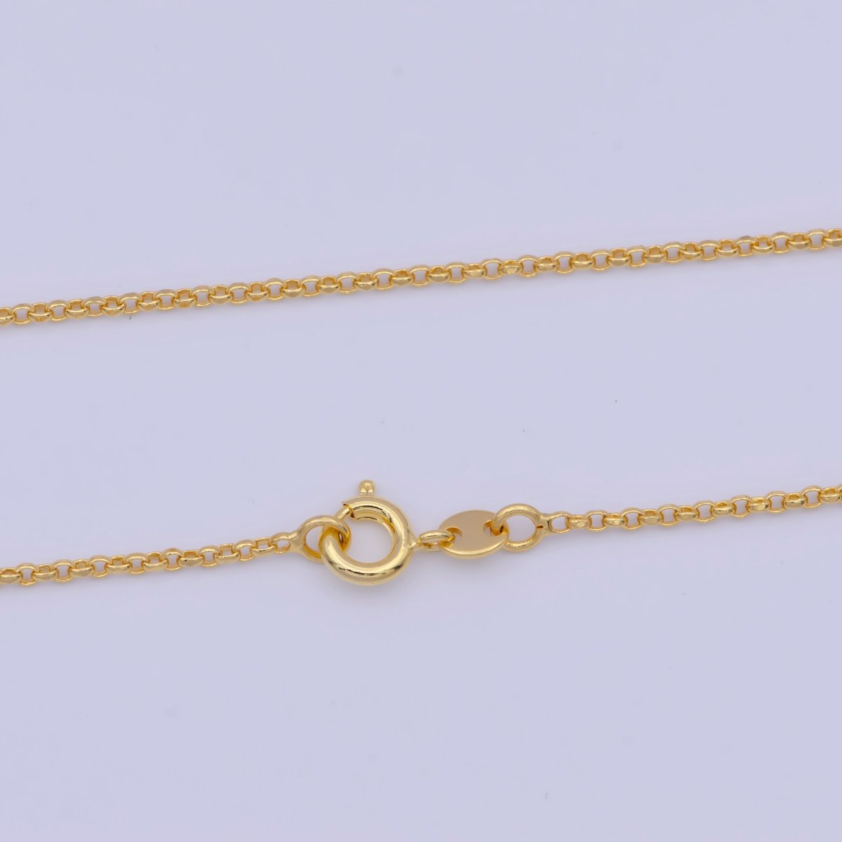 24k Gold Plated Rolo Link Chain Necklace 1.3mm Yellow ROLO Link Chain Layering Necklace | WA-1123 WA-1124 Clearance Pricing - DLUXCA
