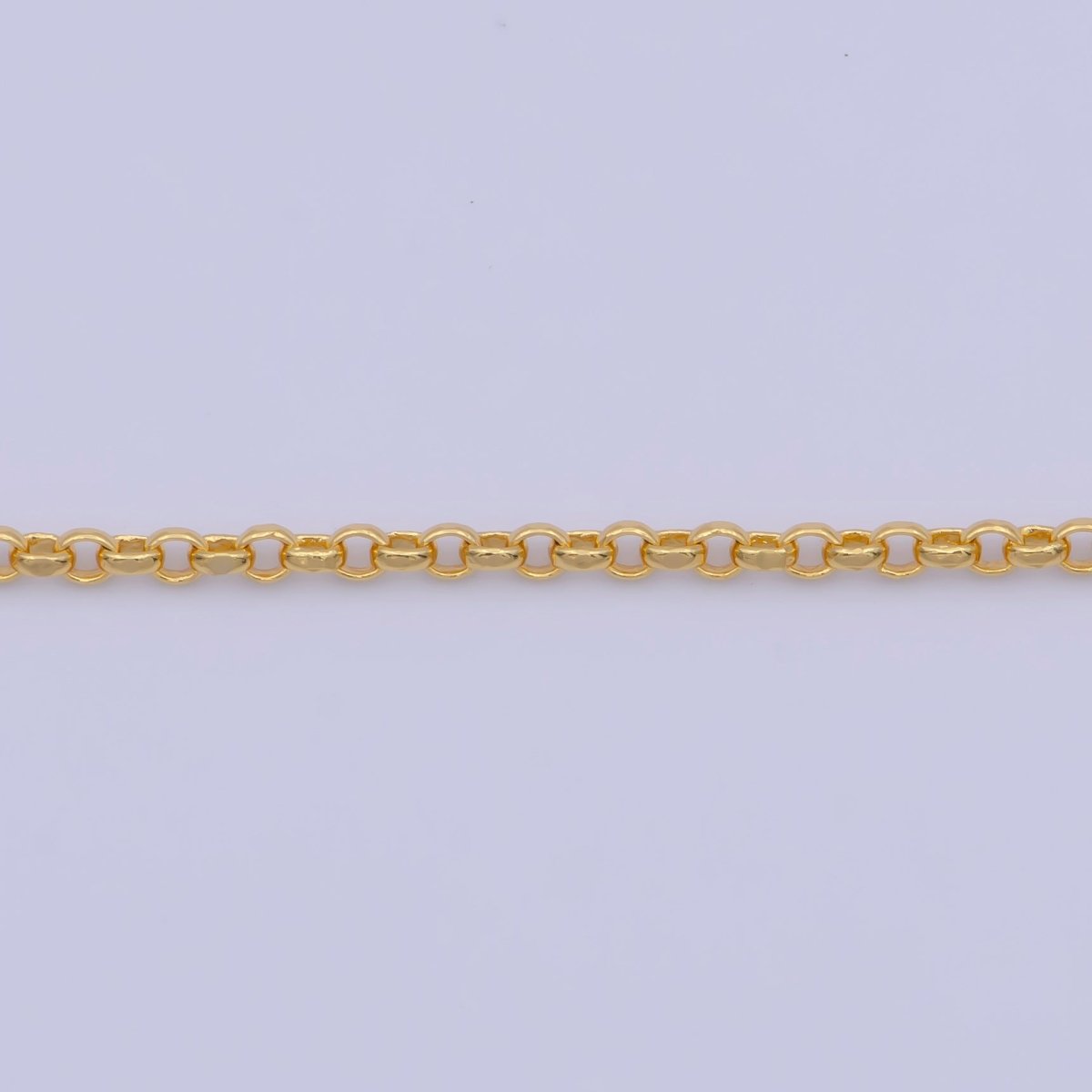 24k Gold Plated Rolo Link Chain Necklace 1.3mm Yellow ROLO Link Chain Layering Necklace | WA-1123 WA-1124 Clearance Pricing - DLUXCA