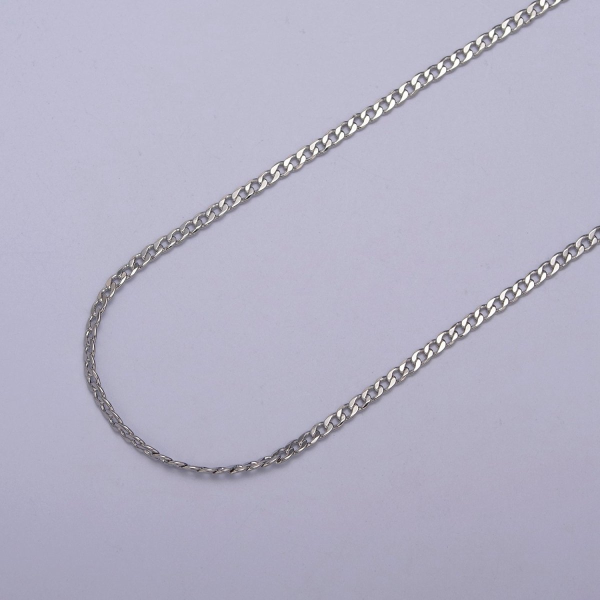 24K Gold Silver FIGARO CURB Matte Chain, 1.8mm Width, Unfinished Chain For Jewelry Making Component | ROLL-623, ROLL-624 Clearance Pricing - DLUXCA