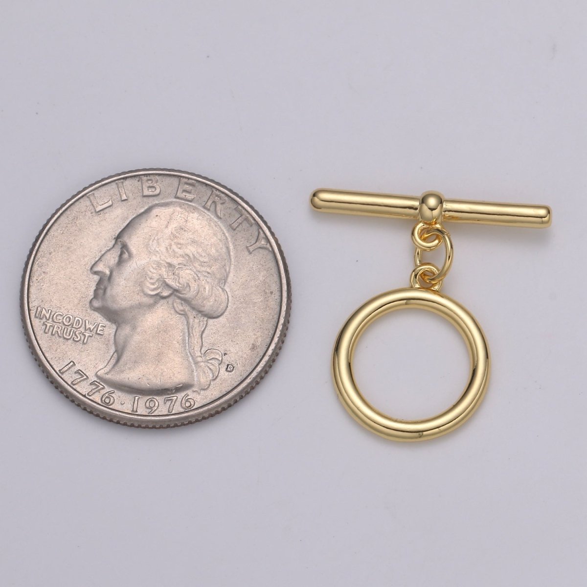 24K Gold Toggle Clasp with jump ring chose color-Gold, Rose Gold Black, Silver OT Clasp for Jewelry Making Supply L-140 L-214 L-215 L-216 - DLUXCA