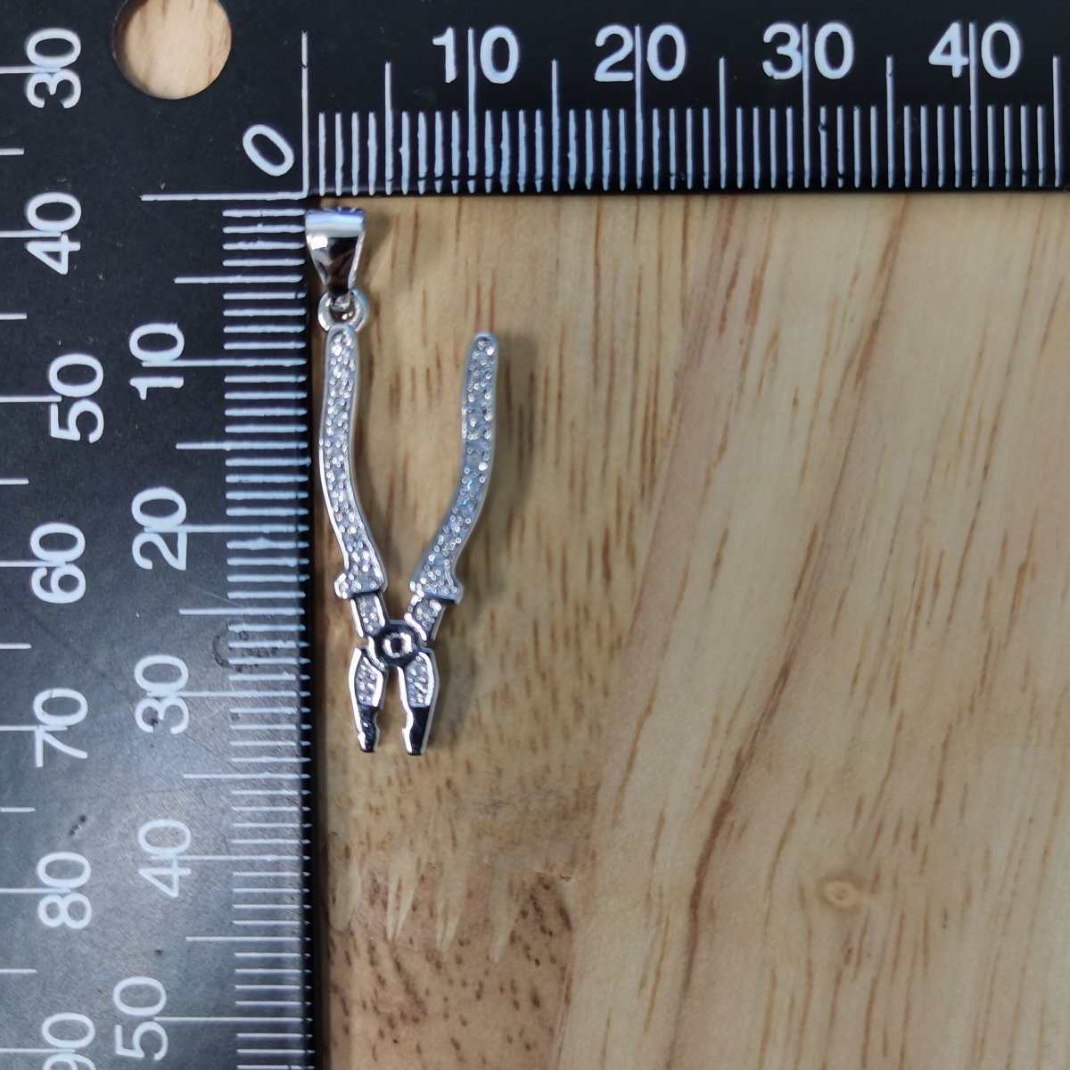 24K or White Gold Filled Mechanical Tool Pliers Micro Pave CZ DIY Workshop Handyman Tools Charm Necklace Bails Bracelet Findings For DIY Jewelry Making H-195 - DLUXCA