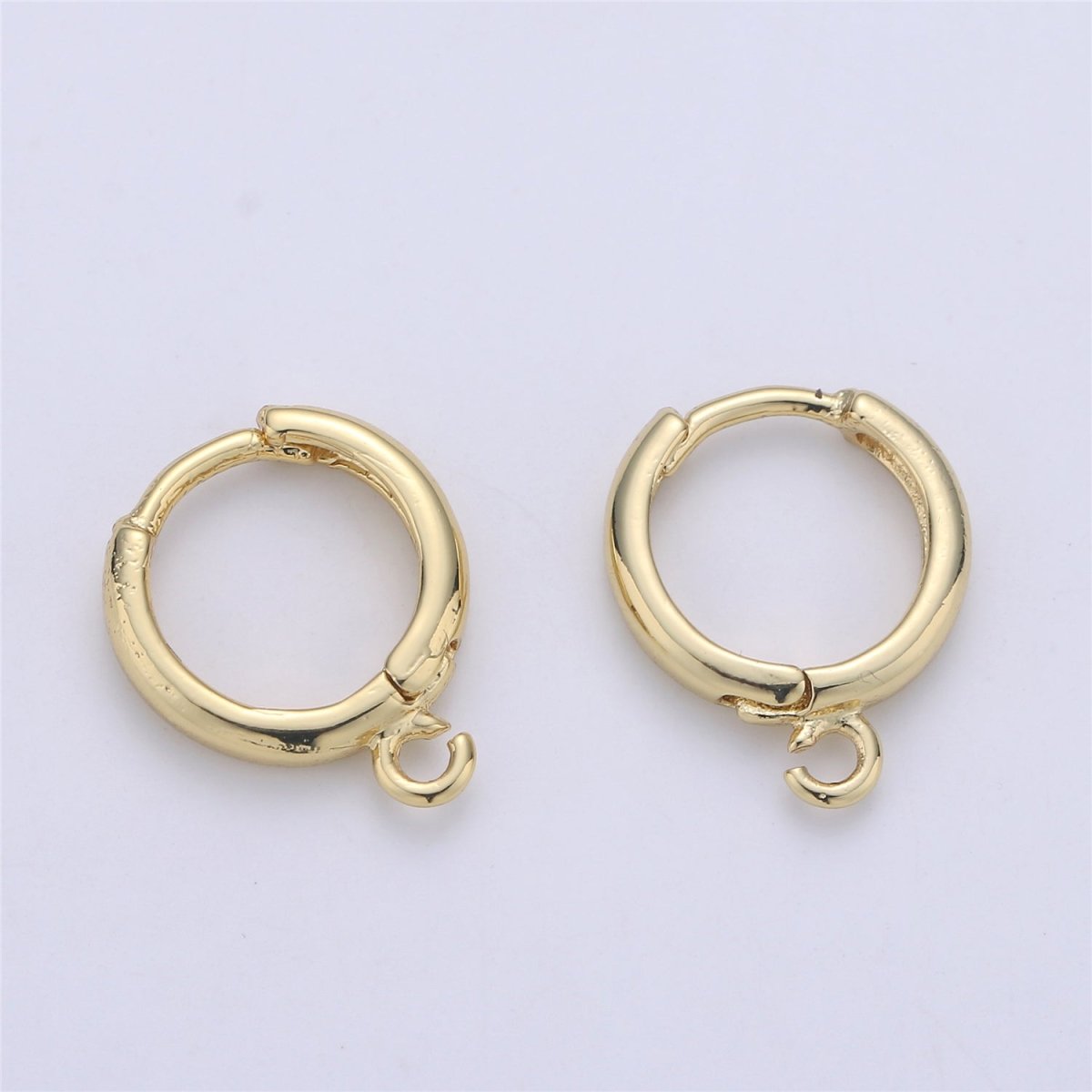 24K Simple Golden Gold Filled Huggies One Touch Earring - K-350 - DLUXCA