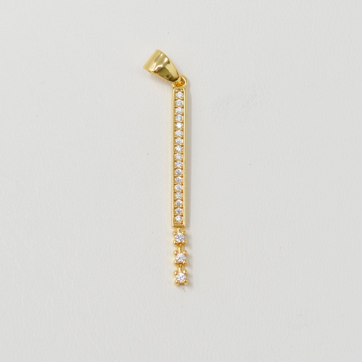 24K Simple Minimalist Long Vertical Line Gold Filled Pendants J-279 - DLUXCA