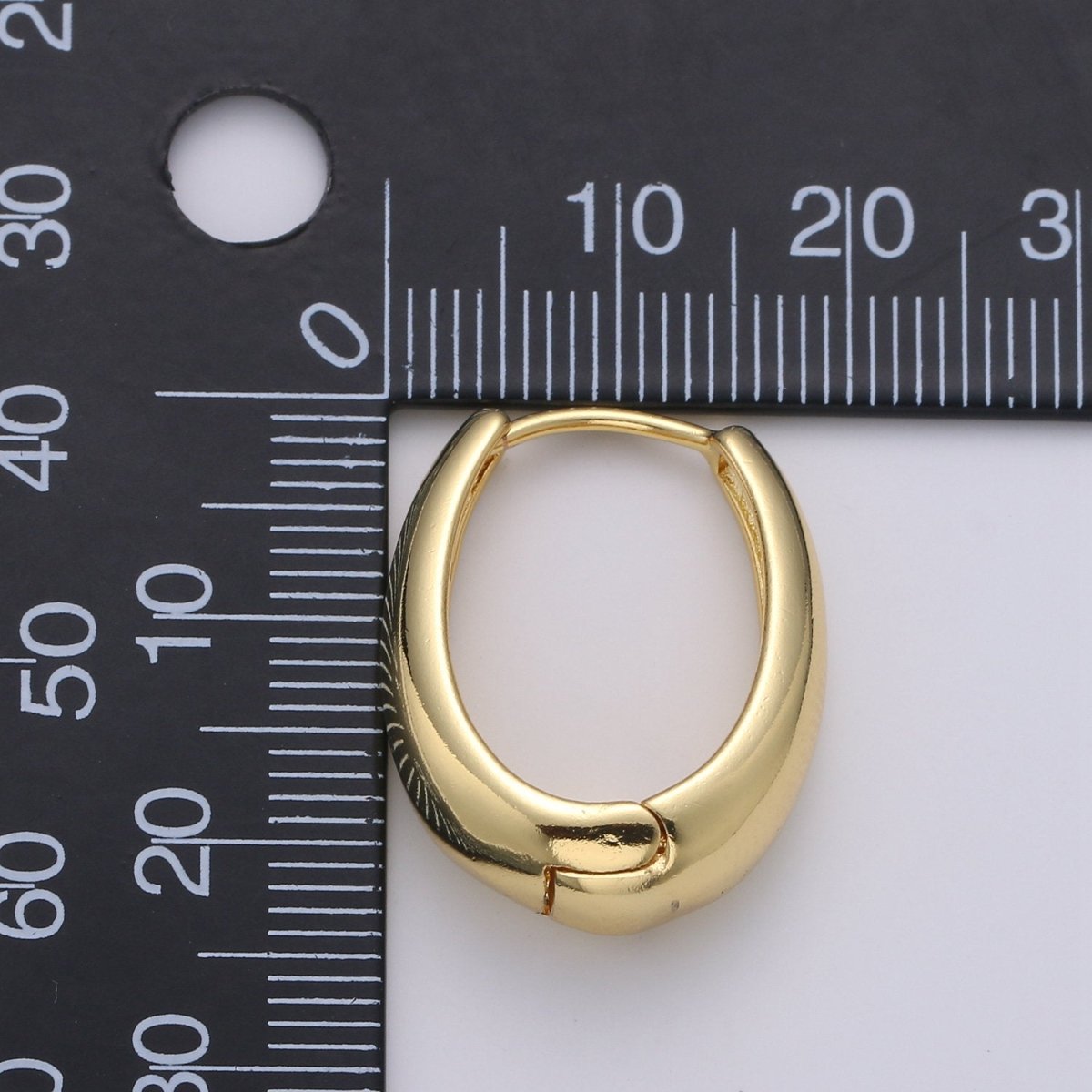 24k Vermeil Gold Earrings, Hoop Earring, Medium Earrings, Simple Gold Plated Jewelry, Everyday Wear Earrings, Fashion Jewelry P-154 - DLUXCA