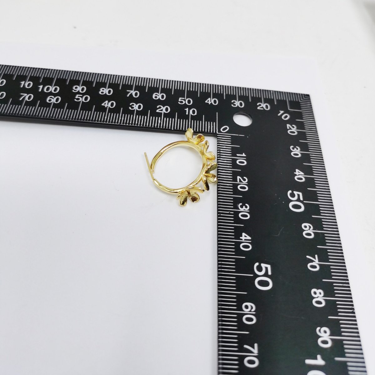 24k Vermeil Gold Earrings, Hoop Earrings, Medium Hoop, Floral Earring, Gift for Her, Earrings for Women, Everyday Wear Earrings, K-620 - DLUXCA