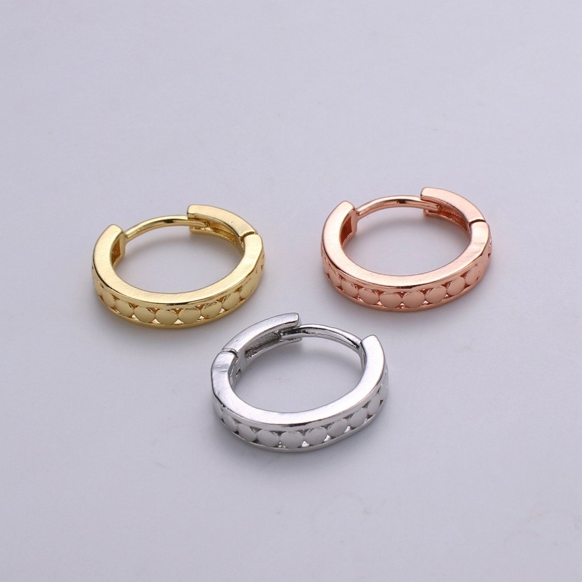 24k Vermeil Gold Earrings, Huggie Earring, Tiny Earrings, Circle Earrings, Handmade Earrings, Everyday Wear Earrings, Rosegold Earring K-696 - K-698 - DLUXCA